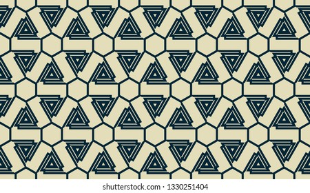 Vector layout with curved line, illusion triangles. Abstract hipster pattern. For your wallpaper, advert, banner, poster. mixed green color. seamless
