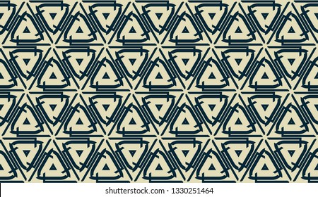 Vector layout with curved line, illusion triangles. Abstract hipster pattern. For your wallpaper, advert, banner, poster. mixed green color. seamless