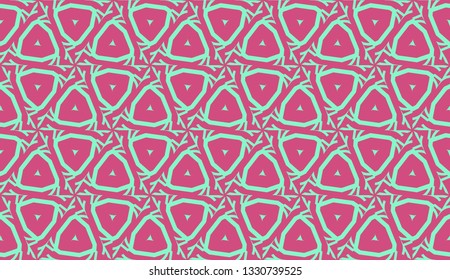 Vector layout with curved line, illusion triangles. Abstract hipster pattern. For your wallpaper, advert, banner, poster. Cherry color.