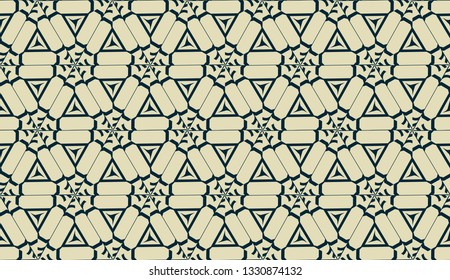 Vector layout with curved line, illusion triangles. Abstract hipster pattern. For your wallpaper, advert, banner, poster. mixed green color. seamless