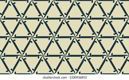 Vector layout with curved line, illusion triangles. Abstract hipster pattern. For your wallpaper, advert, banner, poster. mixed green color. seamless