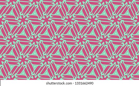 Vector layout with curved line, illusion triangles. Abstract hipster pattern. For your wallpaper, advert, banner, poster. Cherry color.