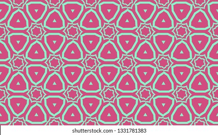 Vector layout with curved line, illusion triangles. Abstract hipster pattern. For your wallpaper, advert, banner, poster. Cherry color.