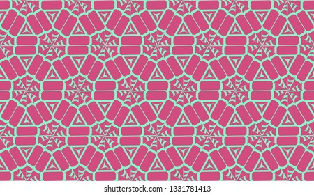 Vector layout with curved line, illusion triangles. Abstract hipster pattern. For your wallpaper, advert, banner, poster. Cherry color.