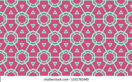 Vector layout with curved line, illusion triangles. Abstract hipster pattern. For your wallpaper, advert, banner, poster. Cherry color.