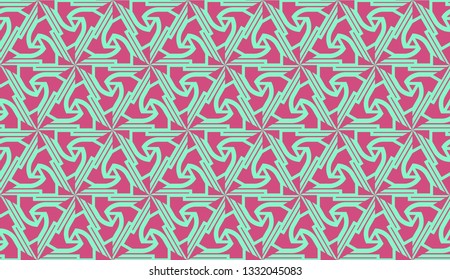 Vector layout with curved line, illusion triangles. Abstract hipster pattern. For your wallpaper, advert, banner, poster. Cherry color.