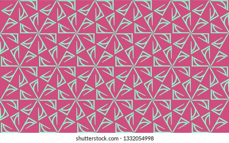 Vector layout with curved line, illusion triangles. Abstract hipster pattern. For your wallpaper, advert, banner, poster. Cherry color.