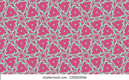 Vector layout with curved line, illusion triangles. Abstract hipster pattern. For your wallpaper, advert, banner, poster. Cherry color.