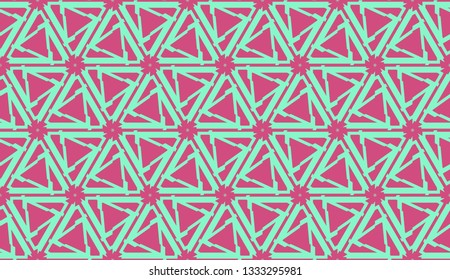 Vector layout with curved line, illusion triangles. Abstract hipster pattern. For your wallpaper, advert, banner, poster. Cherry color.