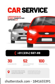 Diseño de vectores para el servicio y reparación de coches. Adaptarse a afiches, volantes o pancartas. A4