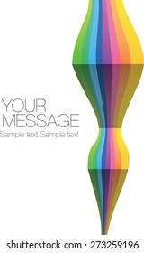 Vector layout design with converging rainbow spectrum isolated on white background with copy space.  
