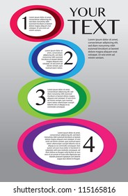 Vector Layout design of four circles with area for own text.