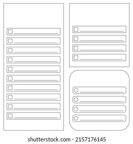 vector layout for the design of leaflets for writing, notes, lists. a list of the main layouts to be made.