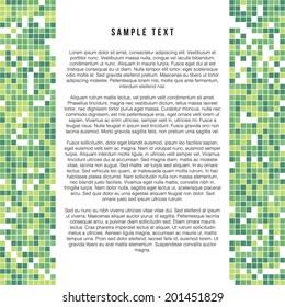 A vector layout design with a pixel art style