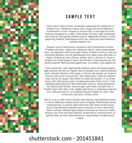 A vector layout design with a pixel art style