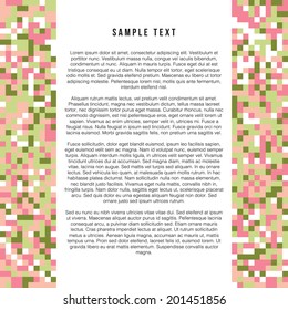 A vector layout design with a pixel art style