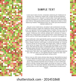 A vector layout design with a pixel art style