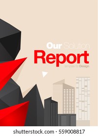 Vector Layout Design Template with Buildings for Brochure / Web Page / Scree