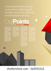 Vector Layout Design Template with Buildings for Brochure or Web Page or Screen