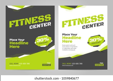 Vector layout design template for fitness center or other sport event.