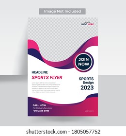 Vector layout design template for fitness center or other sport event.