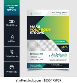 Vector layout design template for fitness center or other sport event. 