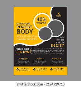 Vector layout design template for a fitness center or other sports event.