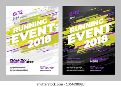 Vector layout design template for running event or other sport event.