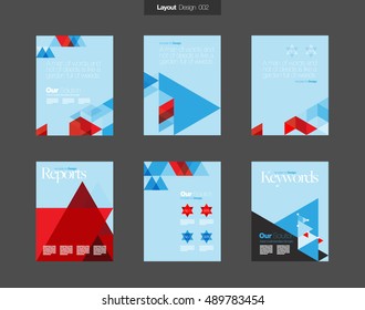 Vector Layout Design Template Set for Brochure / Web Page / Screen