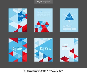 Vector Layout Design Template Set for Brochure / Web Page / Screen