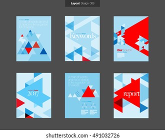 Vector Layout Design Template Set for Brochure / Web Page / Screen