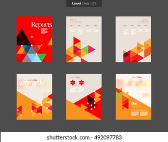 Vector Layout Design Template Set for Brochure / Web Page / Screen