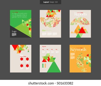 Vector Layout Design Template Set for Brochure or Web Page or Screen