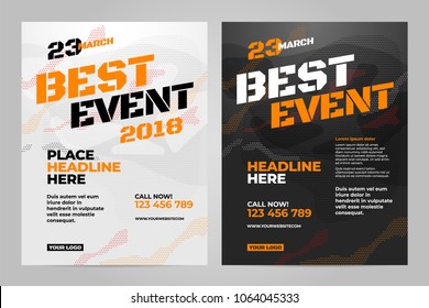 Vector layout design template for sport event.