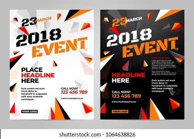 Vector layout design template for sport event.