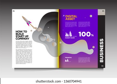 Vector layout design template for start up presentation and magazine