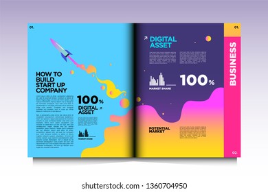 Vector layout design template for start up presentation and magazine