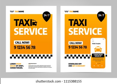 Vector layout design template for taxi service. Can be adapt to Brochure, Annual Report, Magazine, Poster.