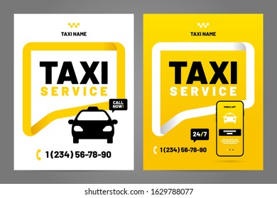 Vector layout design template for taxi service. Adapt to poster, flyer, cover, banner or background.