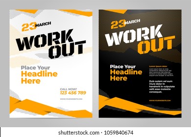 Vector layout design template for workout or other sport event.