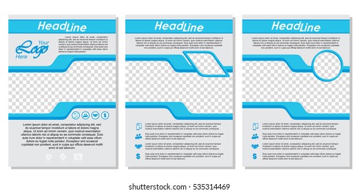 Vector layout flyer advertising for the printing industry. 3 pages.