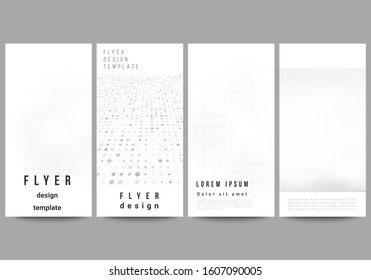 Vector layout of flyer, banner design templates for website advertising design, vertical flyer design, website decoration. Halftone effect decoration with dots. Dotted pattern for grunge style.