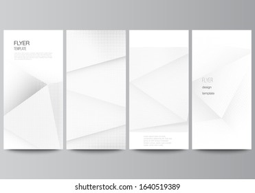 Vector layout of flyer, banner design templates for website advertising design, vertical flyer design, website decoration backgrounds. Halftone effect decoration with dots. Dotted pop art pattern.