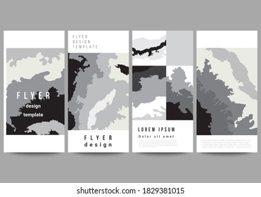 Vector layout of flyer, banner design templates for website advertising design, vertical flyer design, website decoration backgrounds. Landscape background decoration, halftone pattern grunge texture.