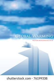 vector layout for global warming with melting ice