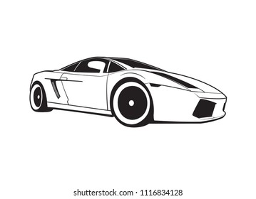 Vector layout of the Italian sports car. Lamborghini.