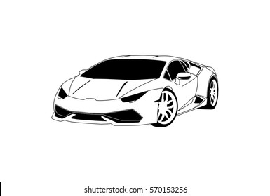 Vector Layout Of The Italian Sports Car. Lamborghini.