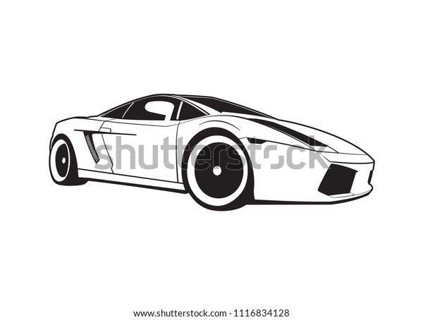Vector\
layout of the Italian sports car.\
Lamborghini.