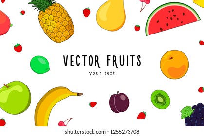 Vector layout made of fruits. Vector illustration