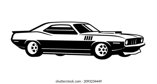 Vector layout a muscle car.  